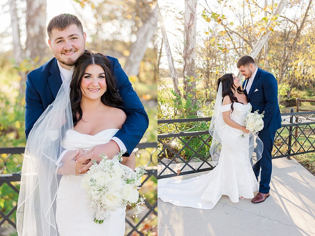 Romantic bride and groom portraits at Red Oak Valley in Owensville Missouri
