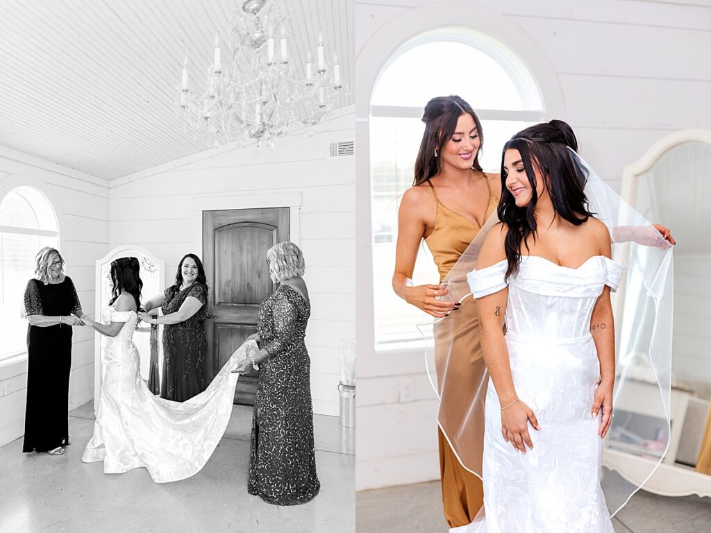 Natural light bridal portraits at Red Oak Valley wedding venue
